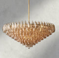 CIHELA CLEAR/ SMOKE GLASS TIERED ROUND CHANDELIER 37