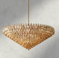CIHELA CLEAR/ SMOKE GLASS TIERED ROUND CHANDELIER 37