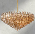 CIHELA CLEAR/ SMOKE GLASS TIERED ROUND CHANDELIER 37