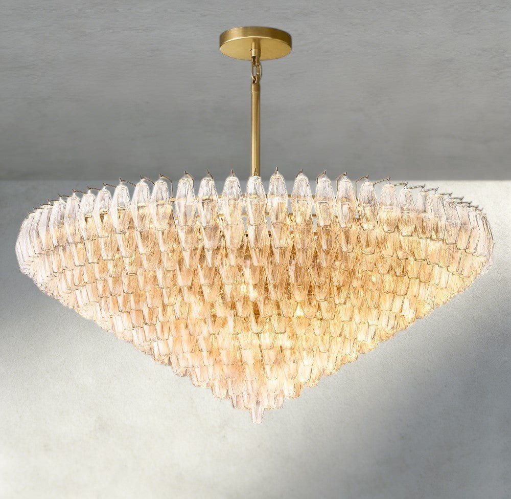 CIHELA CLEAR/ SMOKE GLASS TIERED ROUND CHANDELIER 37", 47", 62" - lampmodern