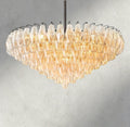 CIHELA CLEAR/ SMOKE GLASS TIERED ROUND CHANDELIER 37