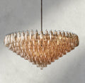 CIHELA CLEAR/ SMOKE GLASS TIERED ROUND CHANDELIER 37