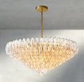 CIHELA CLEAR/ SMOKE GLASS TIERED ROUND CHANDELIER 37
