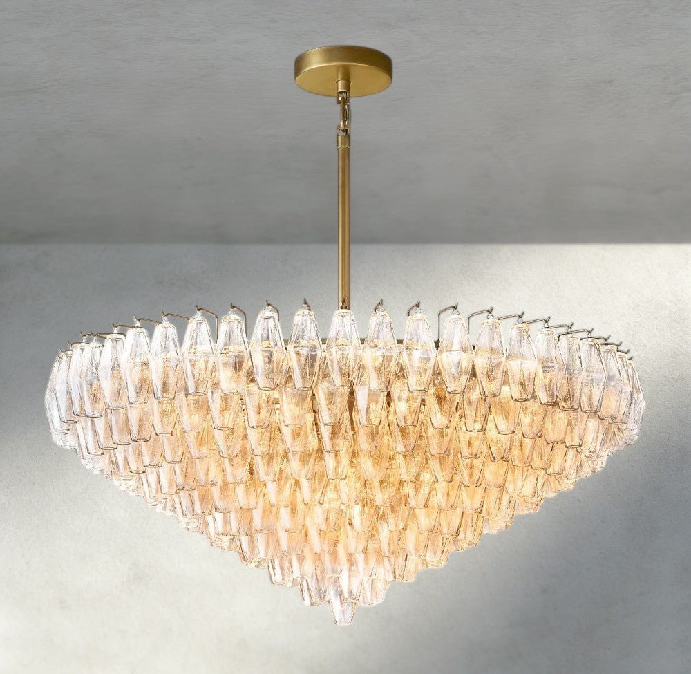 CIHELA CLEAR/ SMOKE GLASS TIERED ROUND CHANDELIER 37", 47", 62" - lampmodern