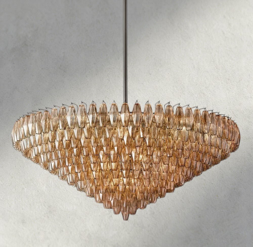 CIHELA CLEAR/ SMOKE GLASS TIERED ROUND CHANDELIER 37", 47", 62" - lampmodern