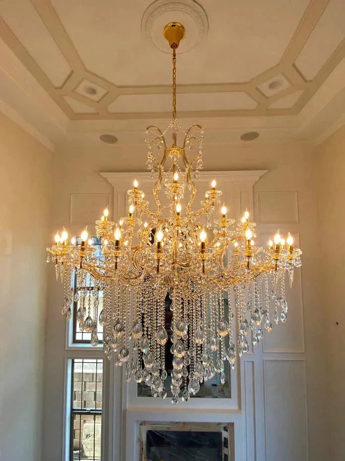 Classic Modern Multi - layers Crystal Chandelier for Staircase/Foyer/Villa - lampmodern