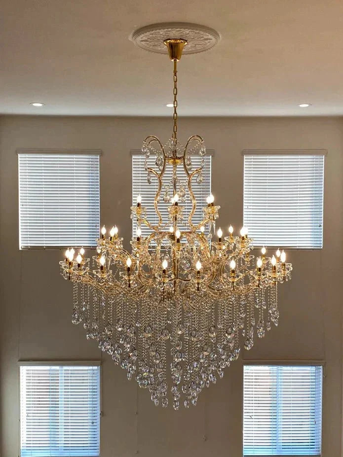 Classic Modern Multi - layers Crystal Chandelier for Staircase/Foyer/Villa - lampmodern