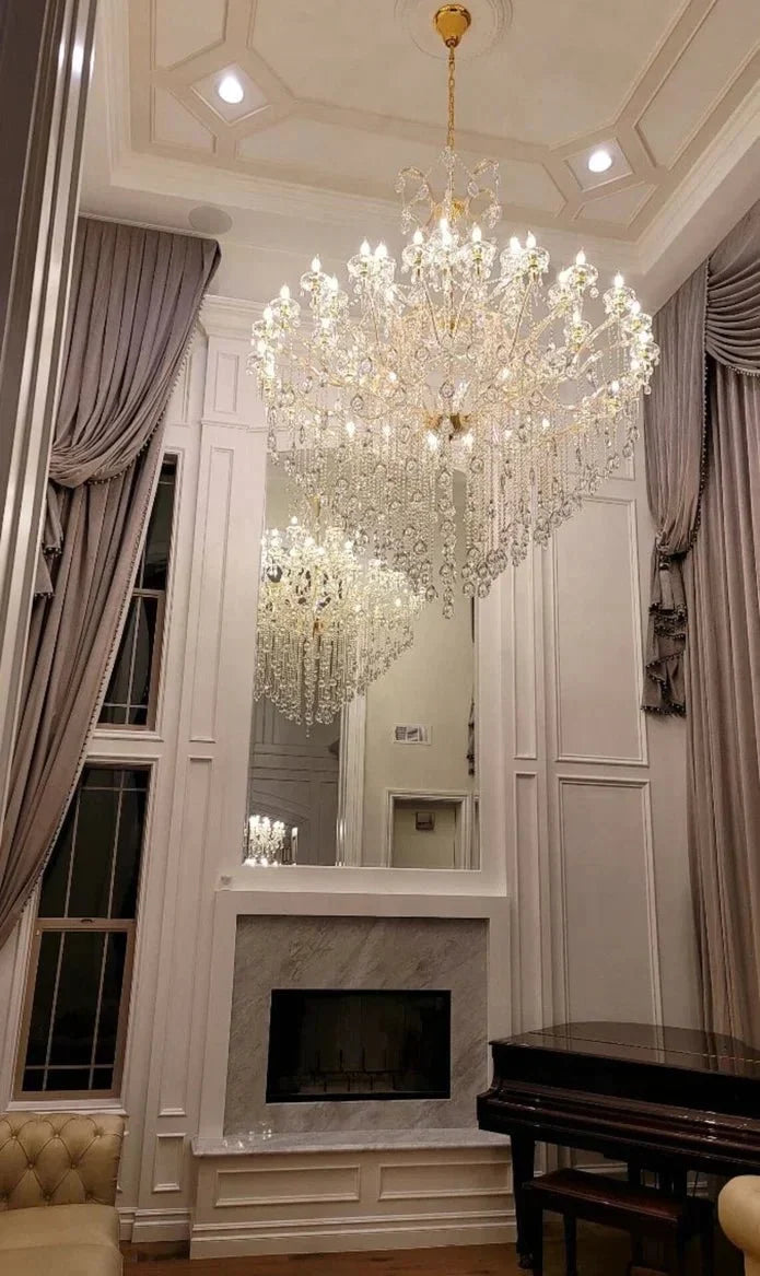 Classic Modern Multi - layers Crystal Chandelier for Staircase/Foyer/Villa - lampmodern