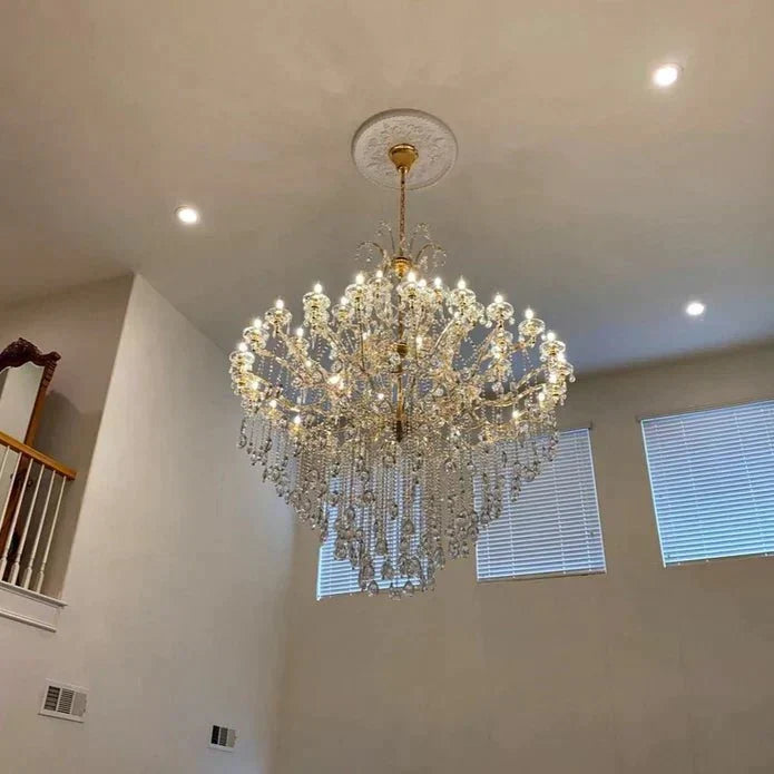 Classic Modern Multi - layers Crystal Chandelier for Staircase/Foyer/Villa - lampmodern