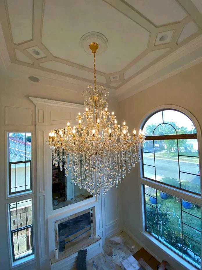 Classic Modern Multi - layers Crystal Chandelier for Staircase/Foyer/Villa - lampmodern