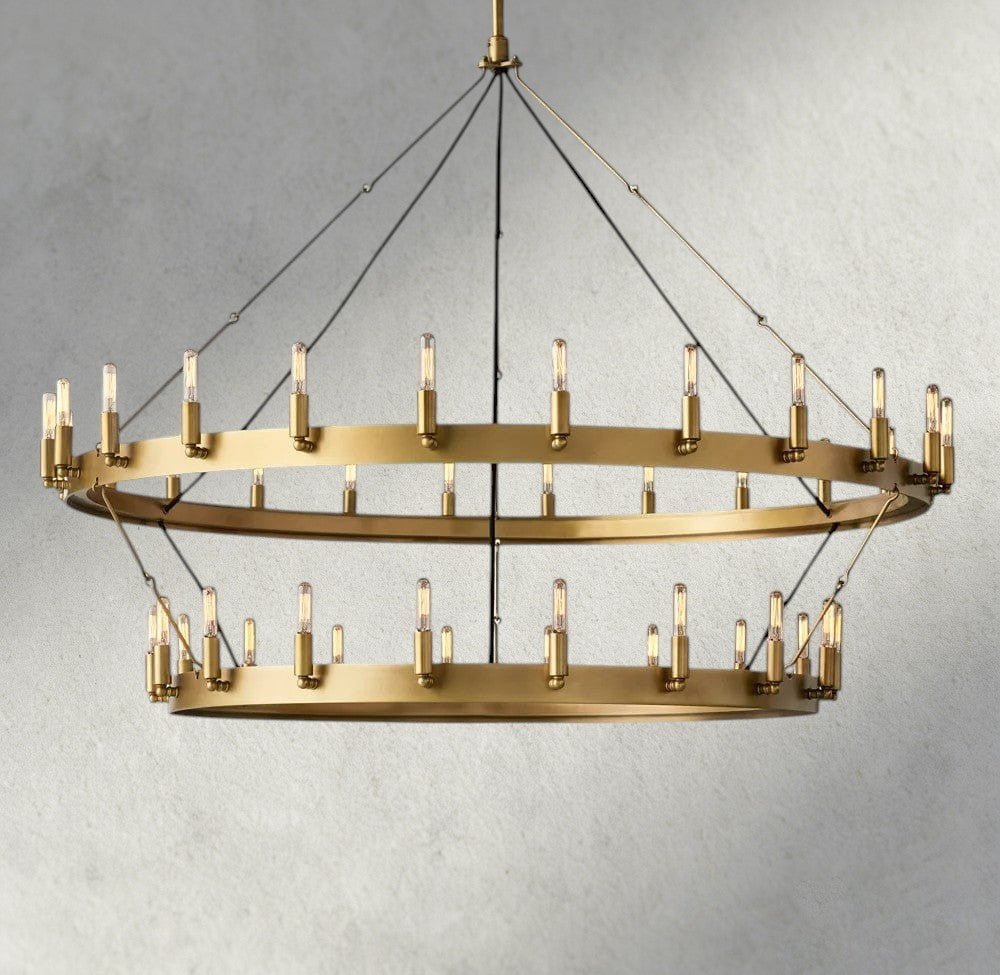 Cominv Vintage Filament Two - Tier Chandelier 38", 50", 63", 71" - lampmodern