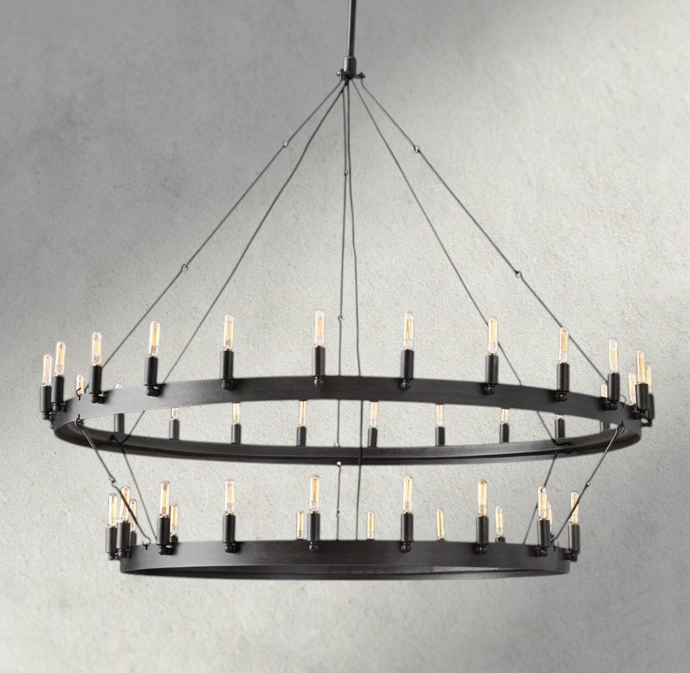 Cominv Vintage Filament Two - Tier Chandelier 38", 50", 63", 71" - lampmodern