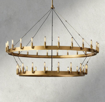 Cominv Vintage Filament Two - Tier Chandelier 38", 50", 63", 71" - lampmodern