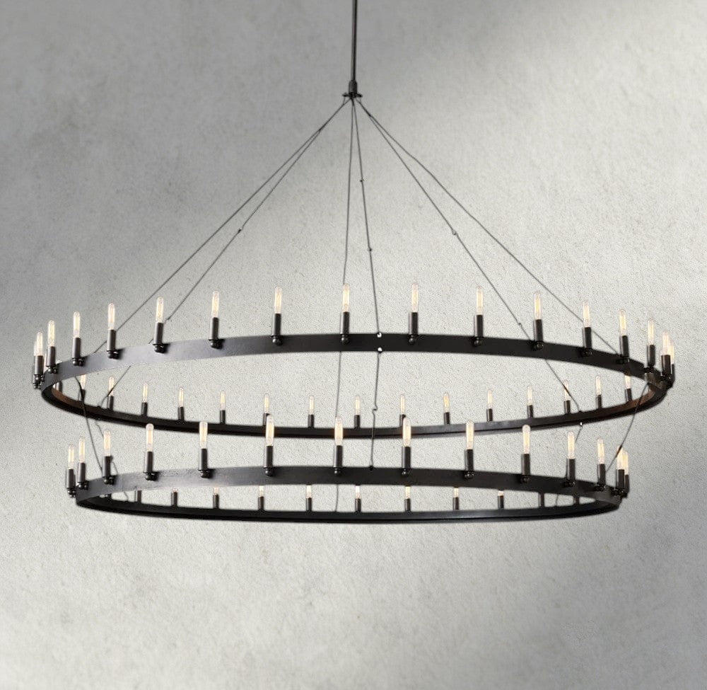 Cominv Vintage Filament Two - Tier Chandelier 38", 50", 63", 71" - lampmodern