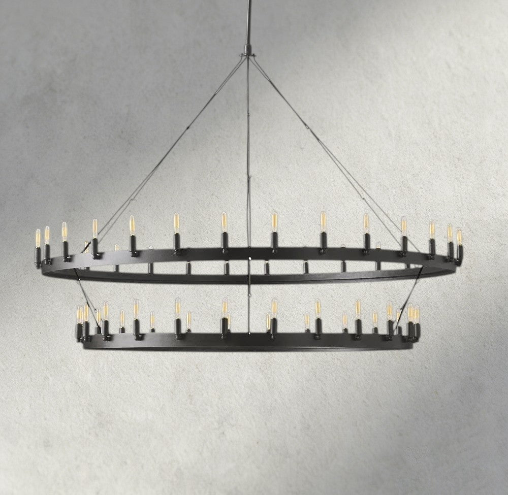 Cominv Vintage Filament Two - Tier Chandelier 38", 50", 63", 71" - lampmodern