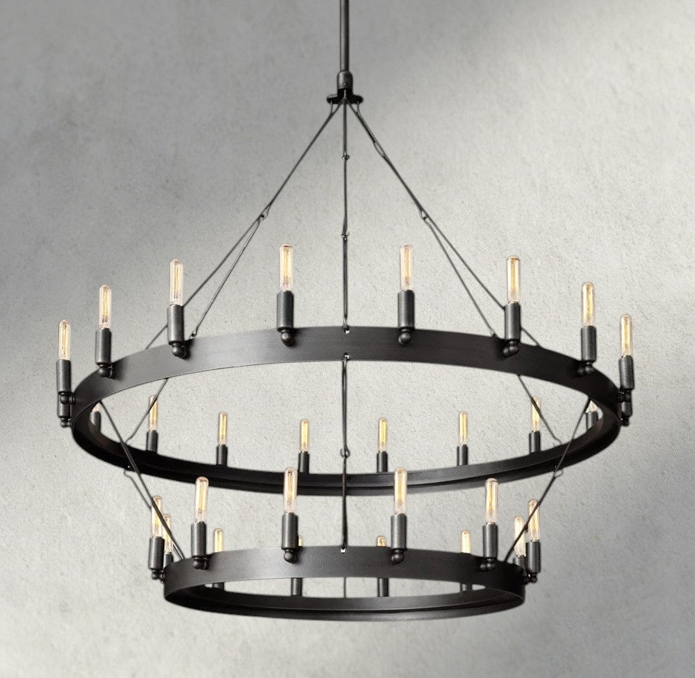 Cominv Vintage Filament Two - Tier Chandelier 38", 50", 63", 71" - lampmodern