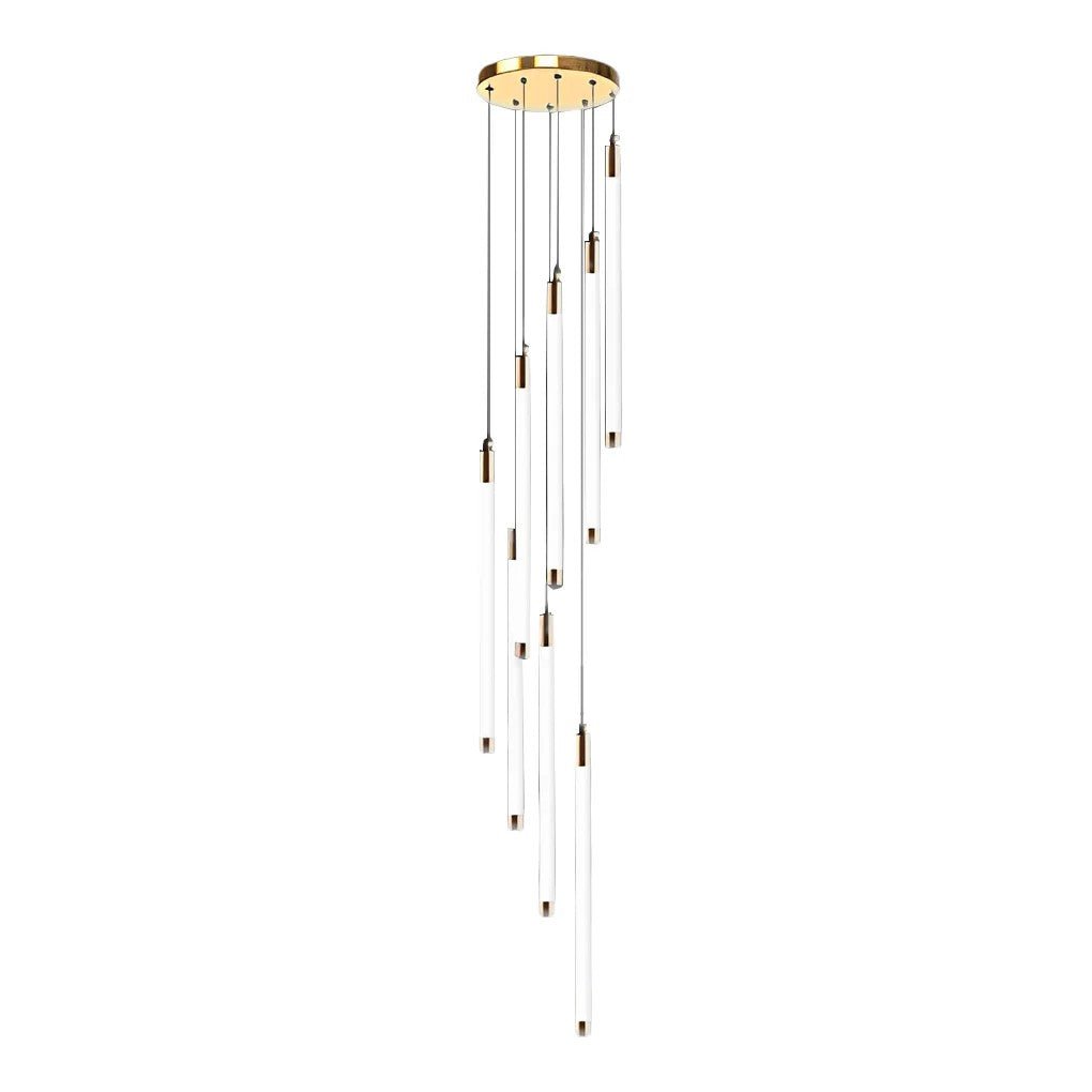Contemporary Staircase Chandelier Spiral Tube Ceiling Light - lampmodern