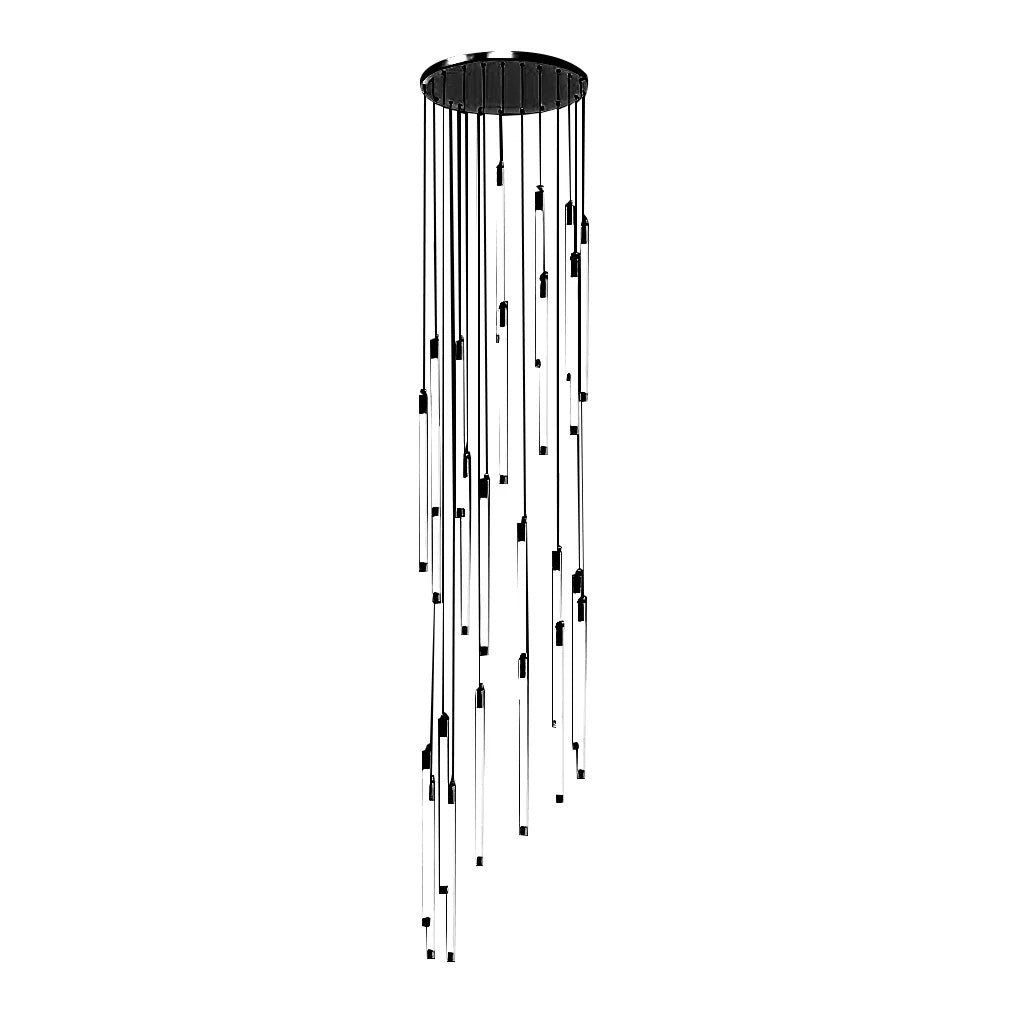 Contemporary Staircase Chandelier Spiral Tube Ceiling Light - lampmodern