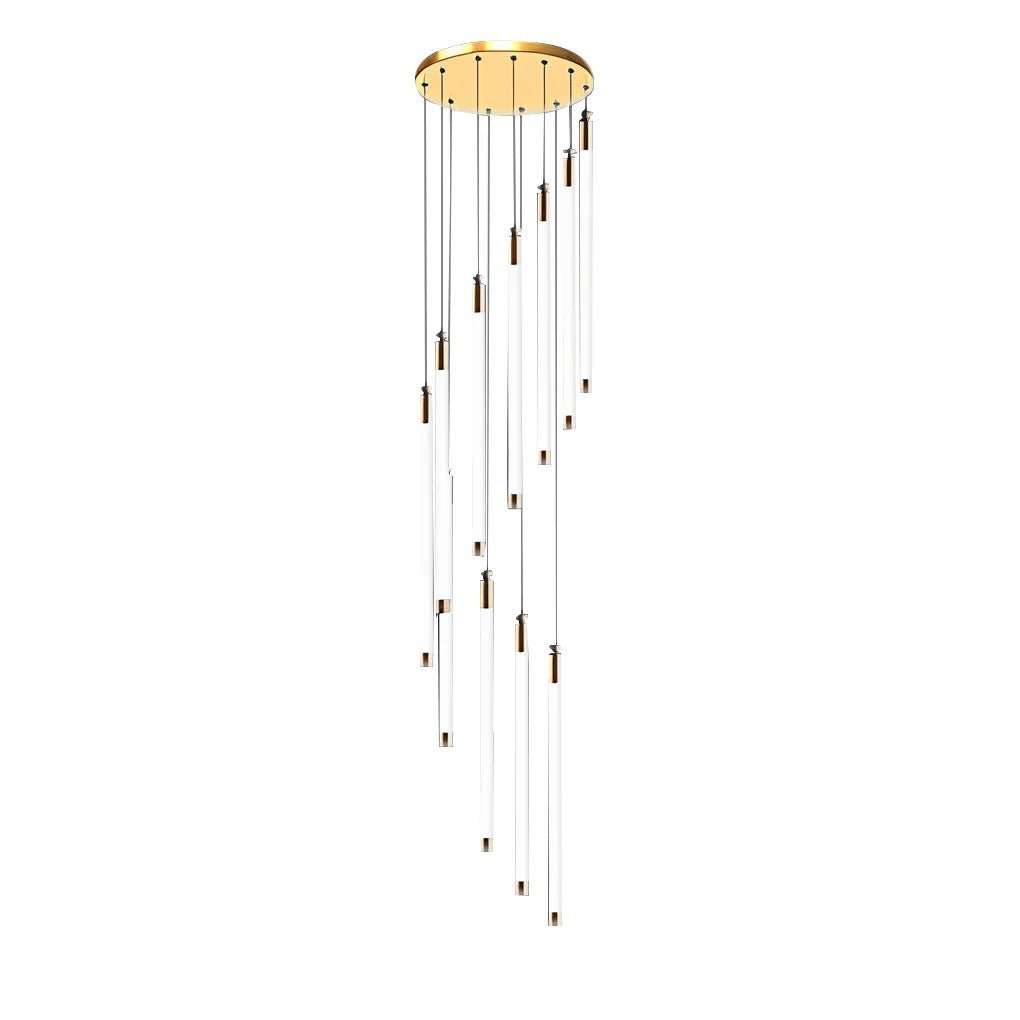 Contemporary Staircase Chandelier Spiral Tube Ceiling Light - lampmodern