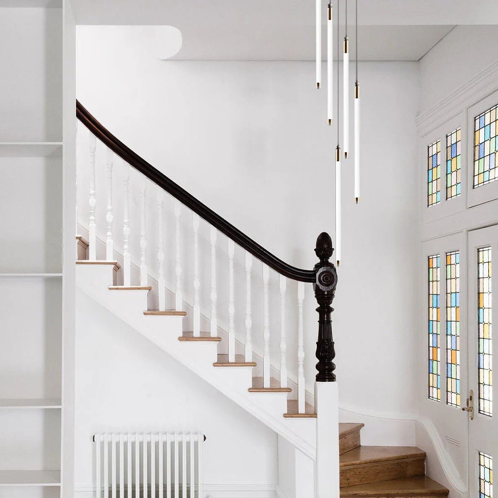 Contemporary Staircase Chandelier Spiral Tube Ceiling Light - lampmodern