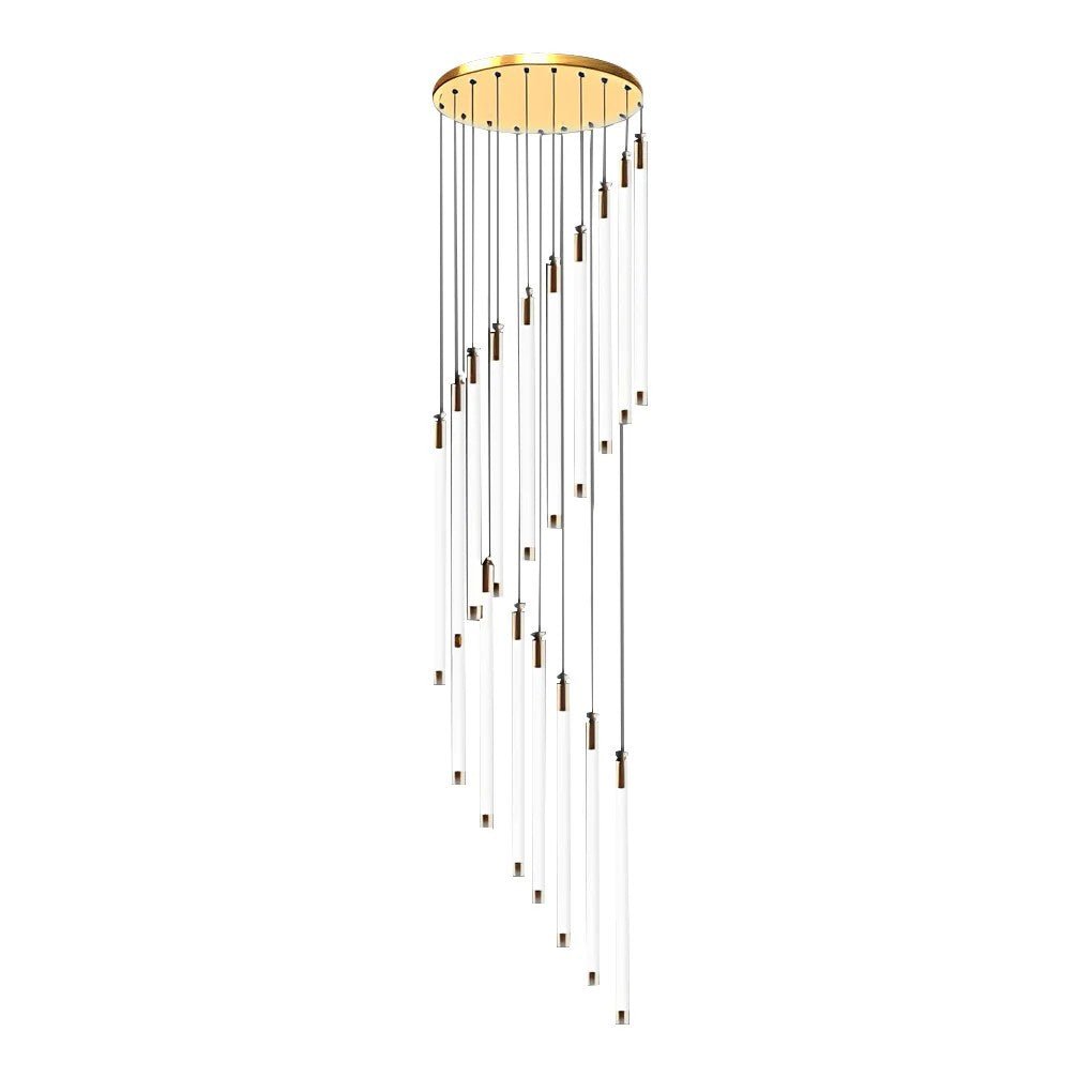 Contemporary Staircase Chandelier Spiral Tube Ceiling Light - lampmodern