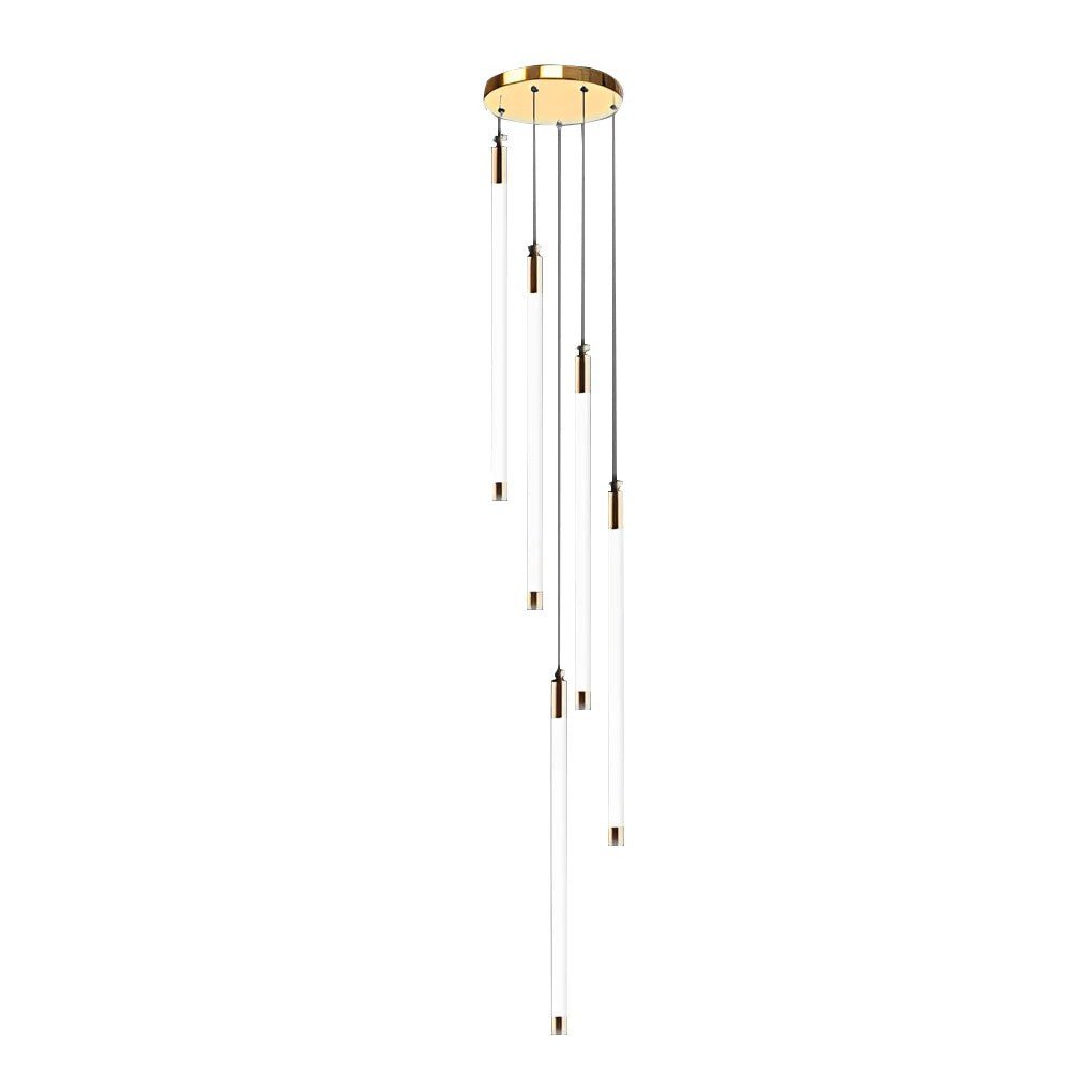 Contemporary Staircase Chandelier Spiral Tube Ceiling Light - lampmodern