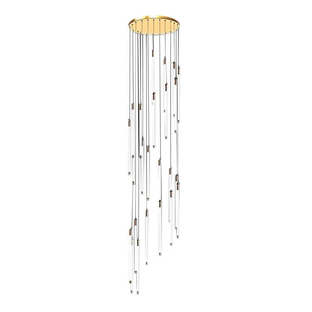 Contemporary Staircase Chandelier Spiral Tube Ceiling Light - lampmodern