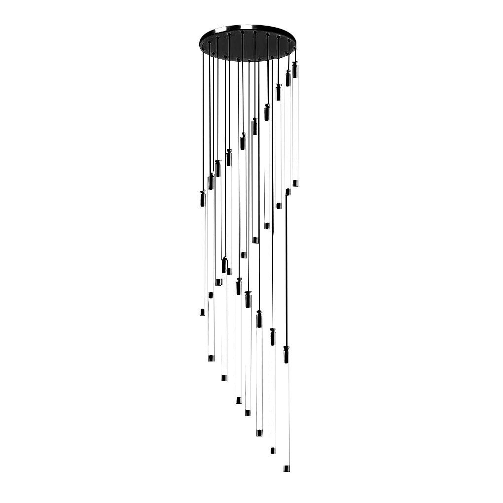 Contemporary Staircase Chandelier Spiral Tube Ceiling Light - lampmodern