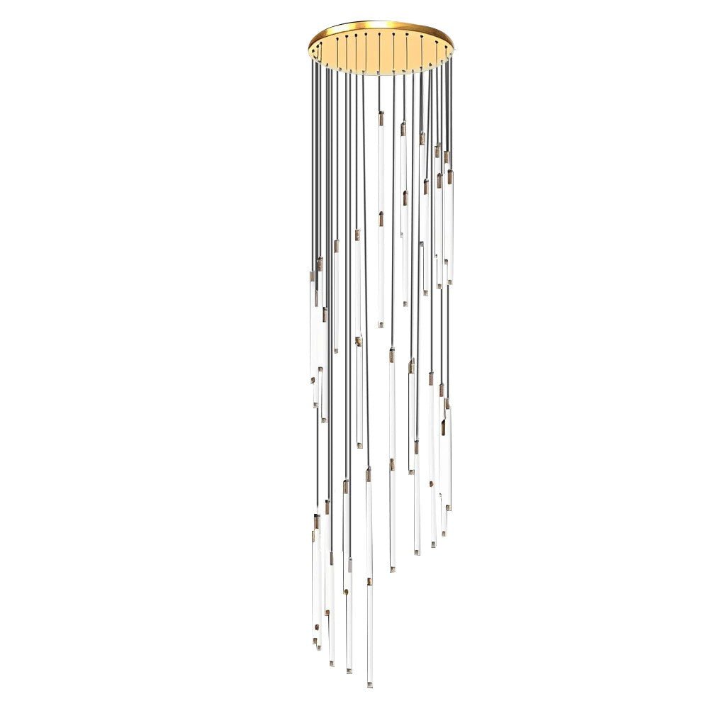 Contemporary Staircase Chandelier Spiral Tube Ceiling Light - lampmodern