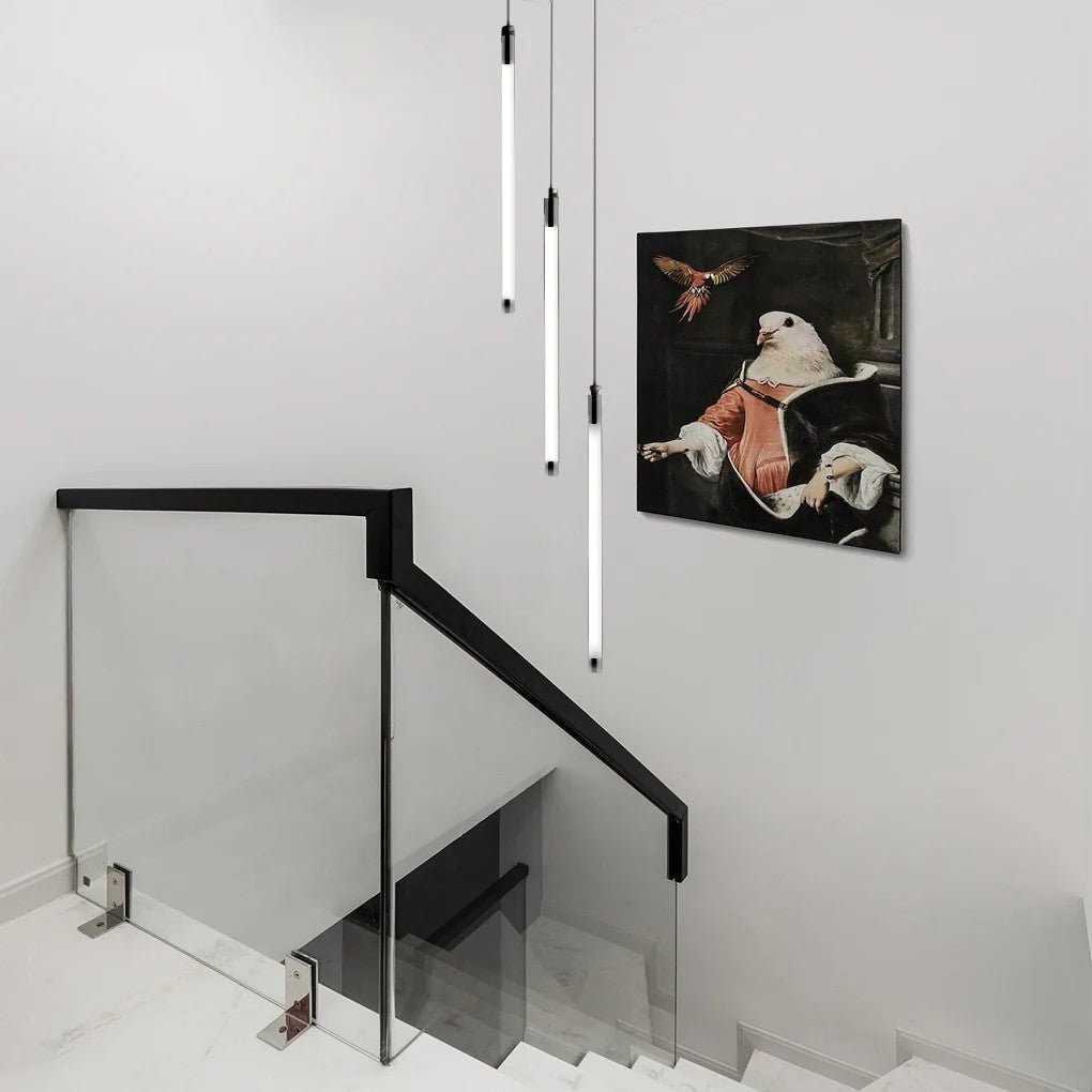 Contemporary Staircase Chandelier Spiral Tube Ceiling Light - lampmodern