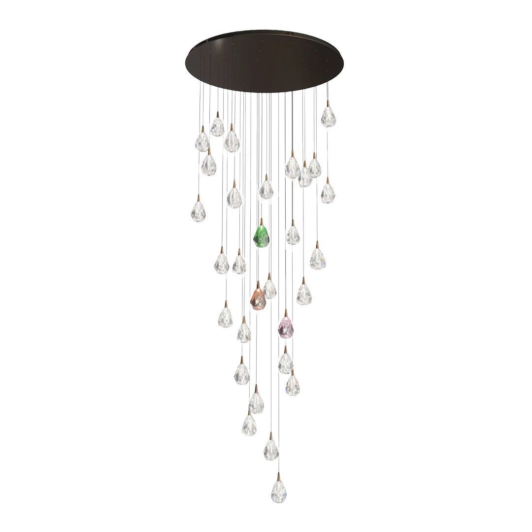 Crystal Chandelier for Staircase Luxury LED Ceiling Light - lampmodern