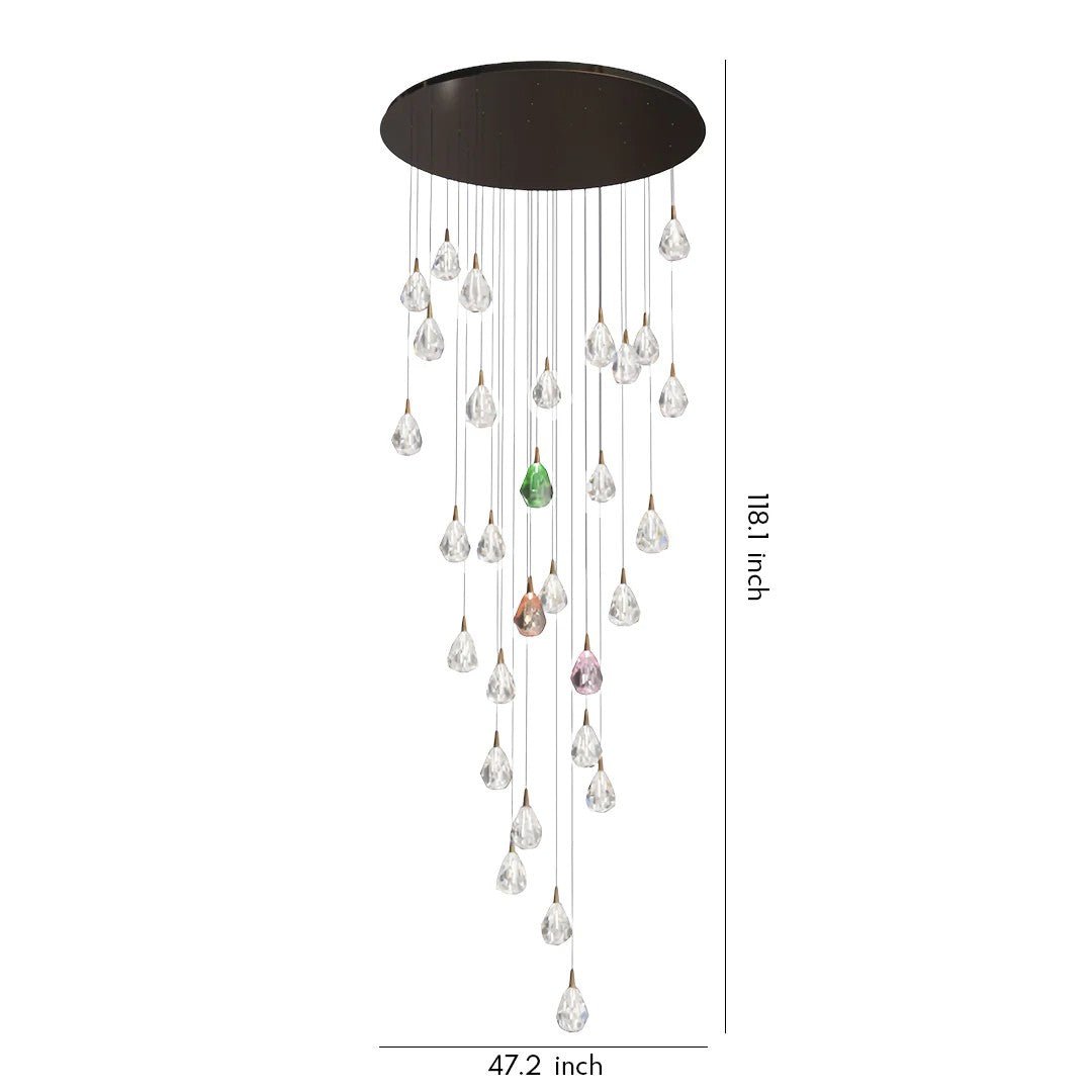 Crystal Chandelier for Staircase Luxury LED Ceiling Light - lampmodern