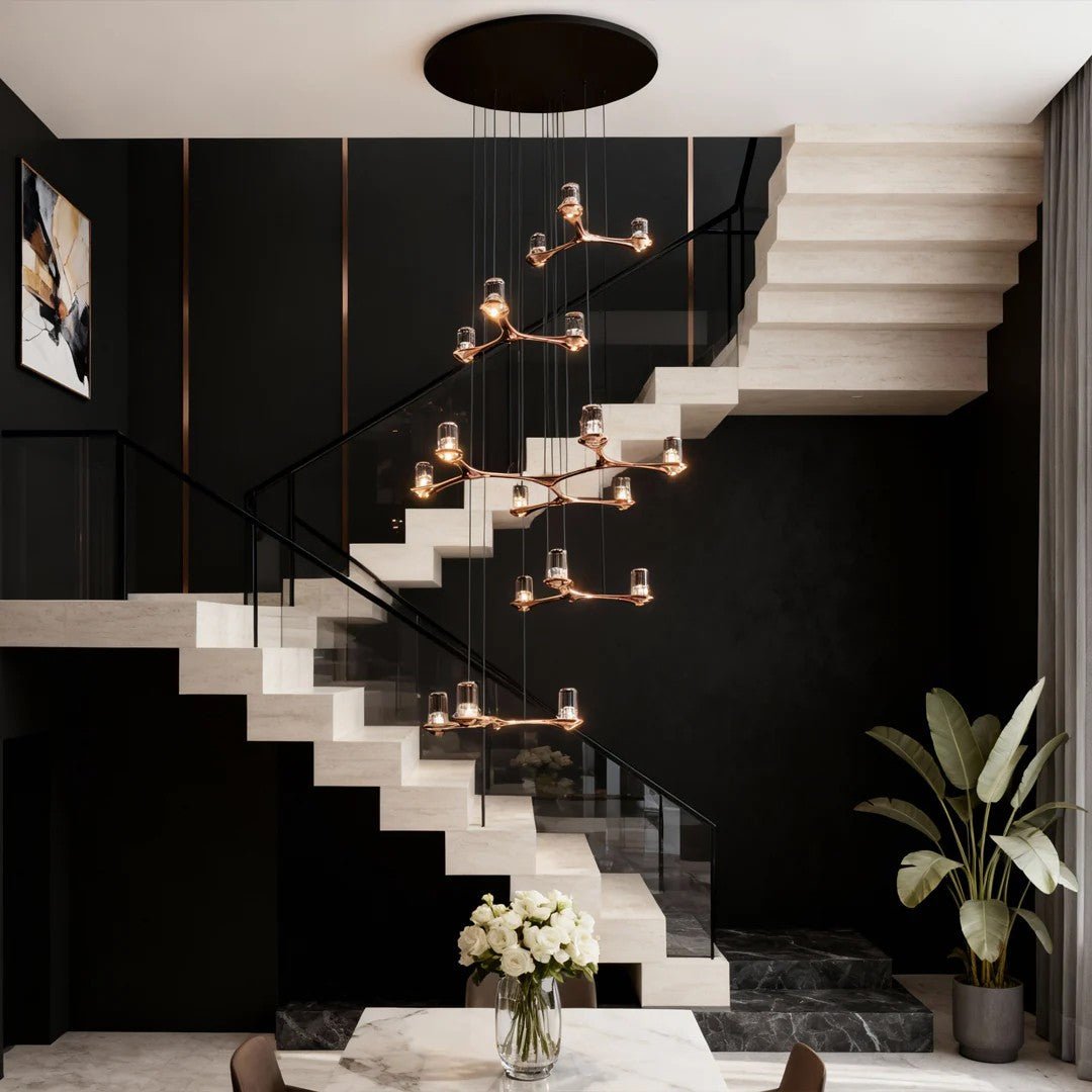 Crystal Staircase Chandelier Nordic Creative Ceiling Light - lampmodern