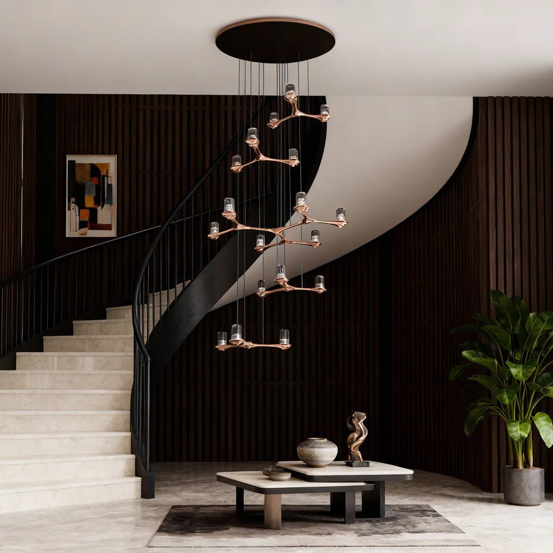 Crystal Staircase Chandelier Nordic Creative Ceiling Light - lampmodern