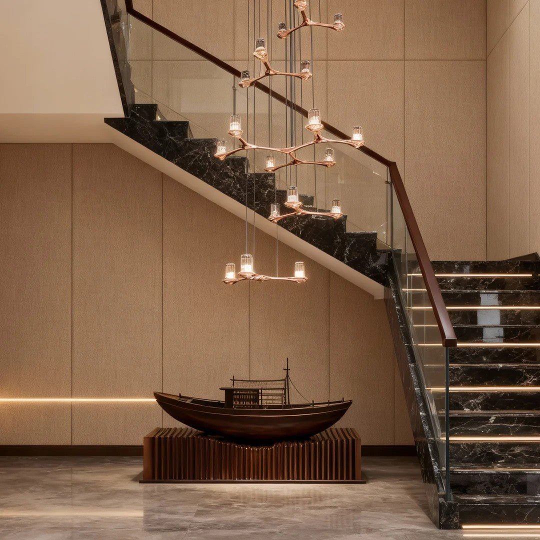 Crystal Staircase Chandelier Nordic Creative Ceiling Light - lampmodern