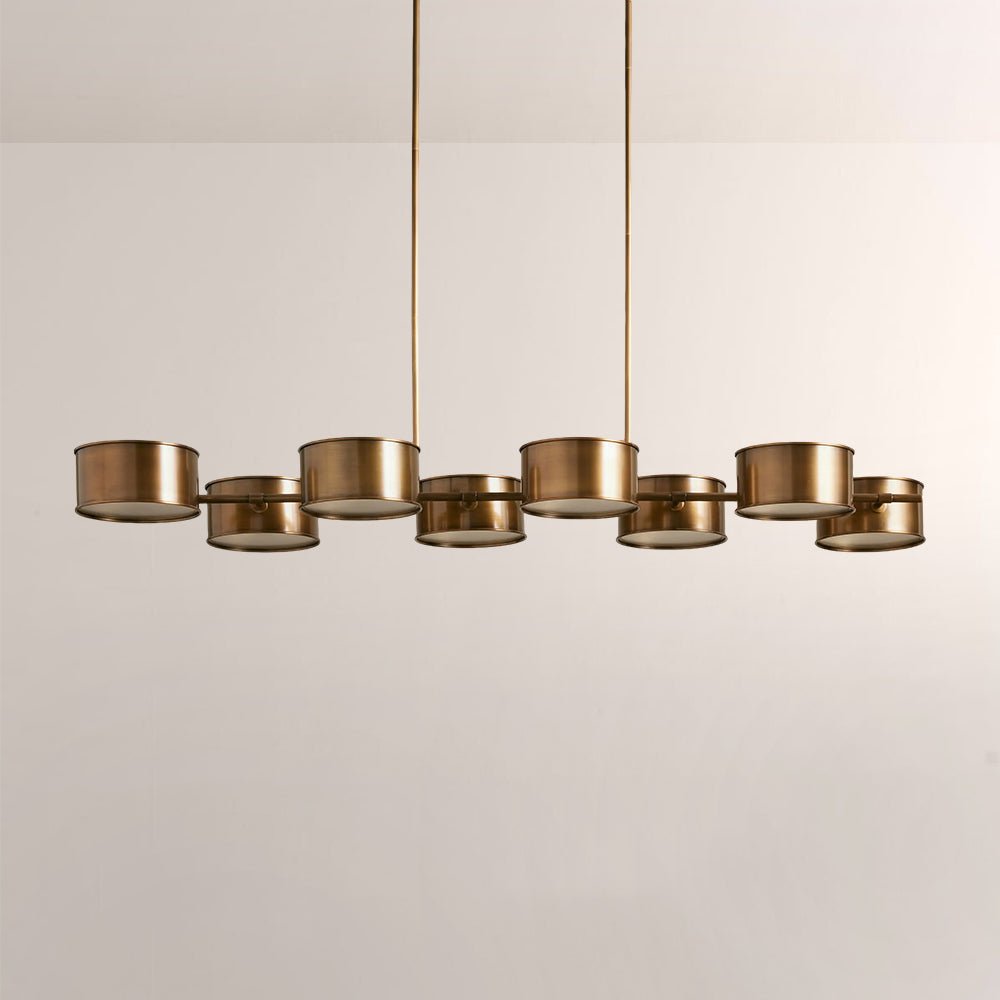 Daphna Linear Metal Drum Chandelier - lampmodern