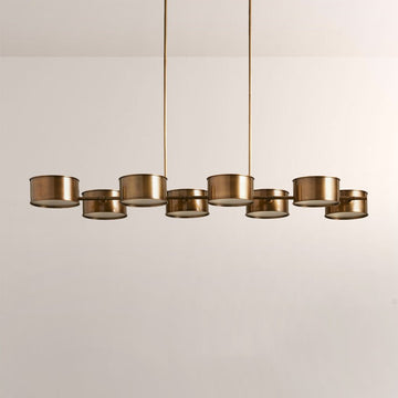 Daphna Linear Metal Drum Chandelier - lampmodern