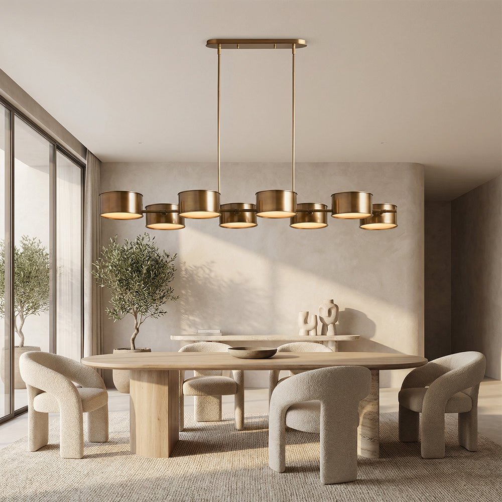 Daphna Linear Metal Drum Chandelier - lampmodern