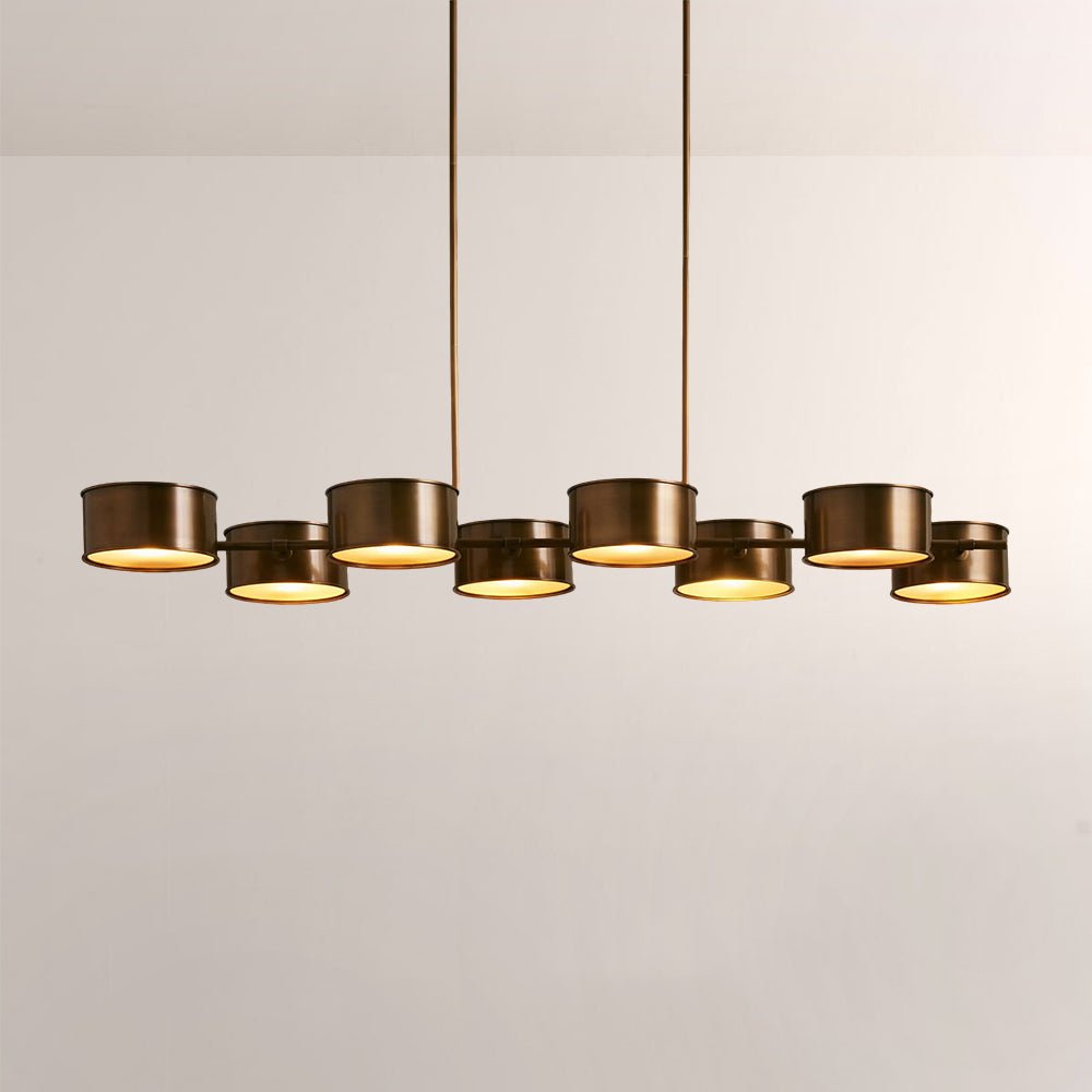 Daphna Linear Metal Drum Chandelier - lampmodern