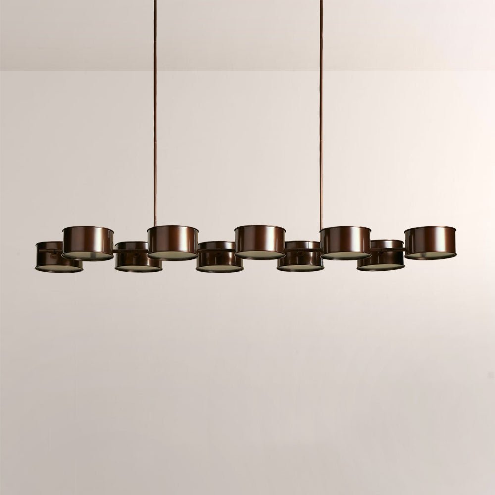 Daphna Linear Metal Drum Chandelier - lampmodern