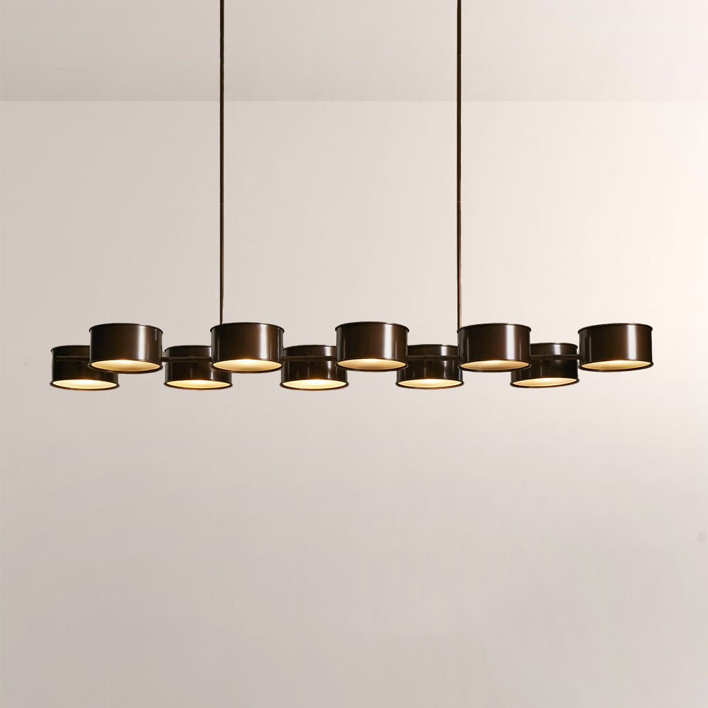 Daphna Linear Metal Drum Chandelier - lampmodern