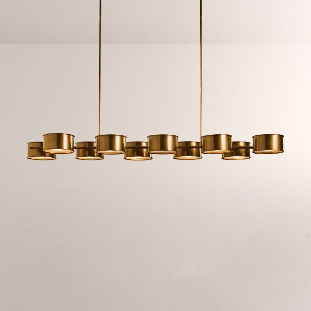 Daphna Linear Metal Drum Chandelier - lampmodern