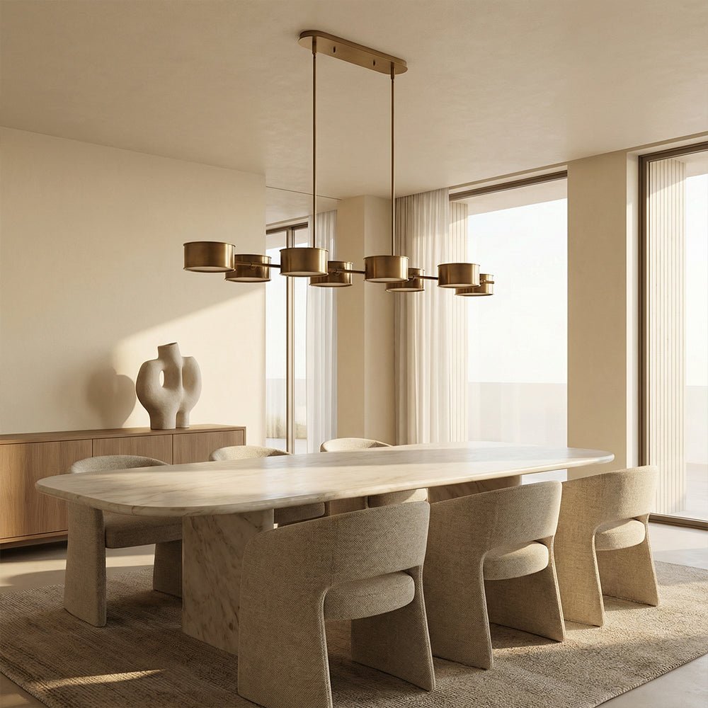 Daphna Linear Metal Drum Chandelier - lampmodern