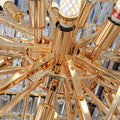 Decorative Large Vertical Crystal Staircase Chandelier Foyer Ceiling Light Fixture Lamp In Gray/ Amber Brim - lampmodern