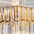 Decorative Large Vertical Crystal Staircase Chandelier Foyer Ceiling Light Fixture Lamp In Gray/ Amber Brim - lampmodern