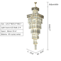 Decorative Large Vertical Crystal Staircase Chandelier Foyer Ceiling Light Fixture Lamp In Gray/ Amber Brim - lampmodern