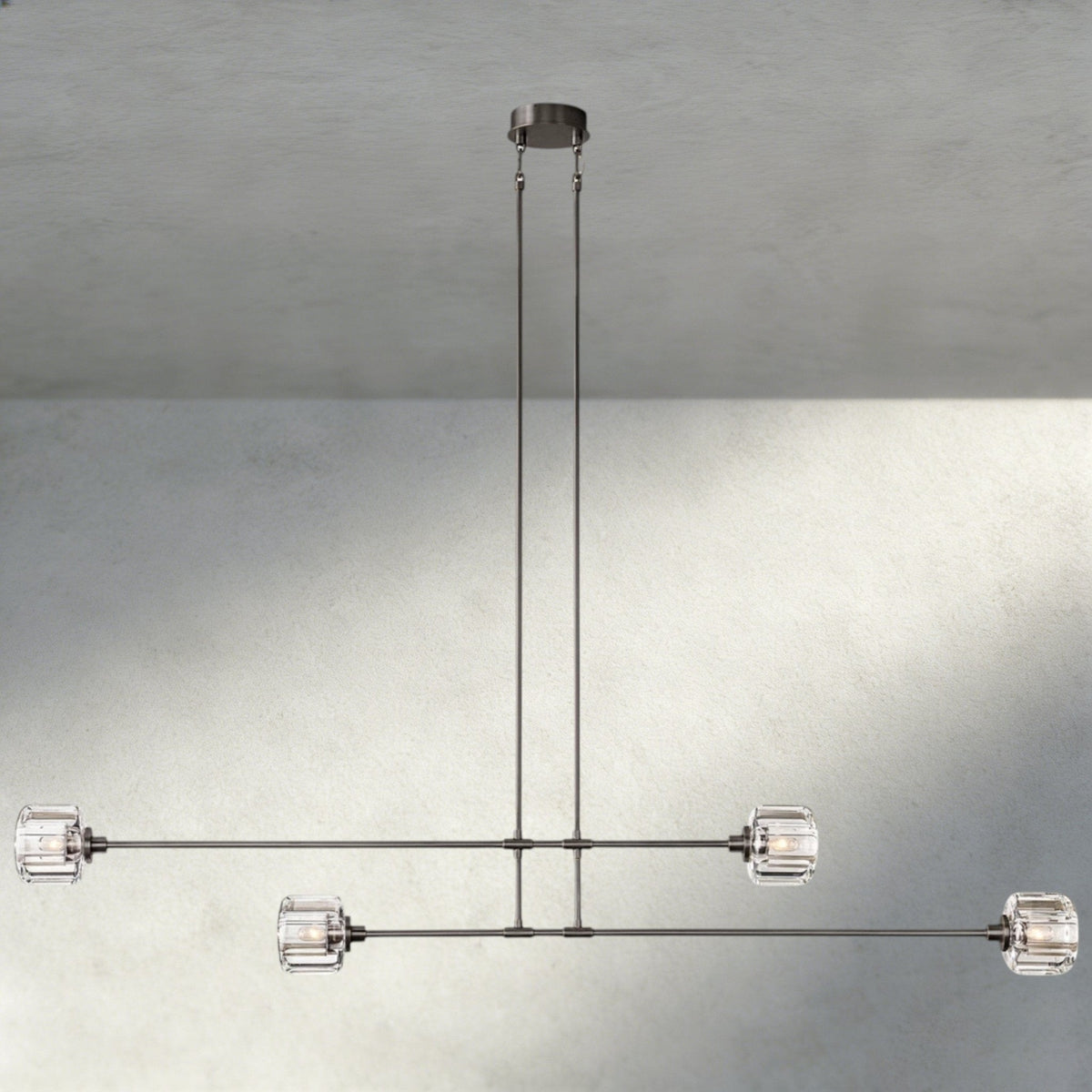 Demaret Mobile Linear Chandelier 54", 72" - lampmodern