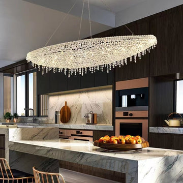 Designer Creative Light Luxury Boat - shaped Crystal Chandelier for Bedroom/ Living Room/ Bar /Dining Room - lampmodern