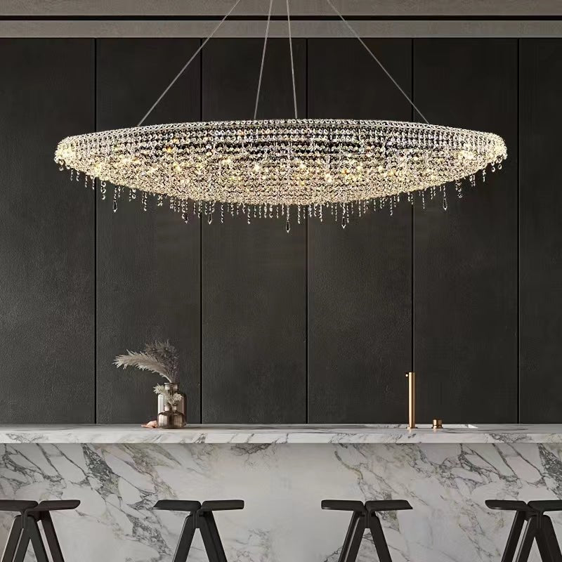 Designer Creative Light Luxury Boat - shaped Crystal Chandelier for Bedroom/ Living Room/ Bar /Dining Room - lampmodern