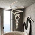 Designer Foyer Living Room Ceiling Light Fixture Stylish Spiral Crystal Chandelier For Hotel Entrance - lampmodern